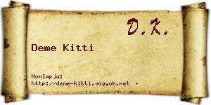 Deme Kitti névjegykártya